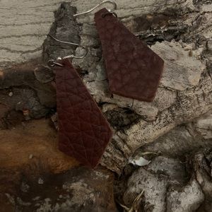 Brown and Silver Handcrafted Earings